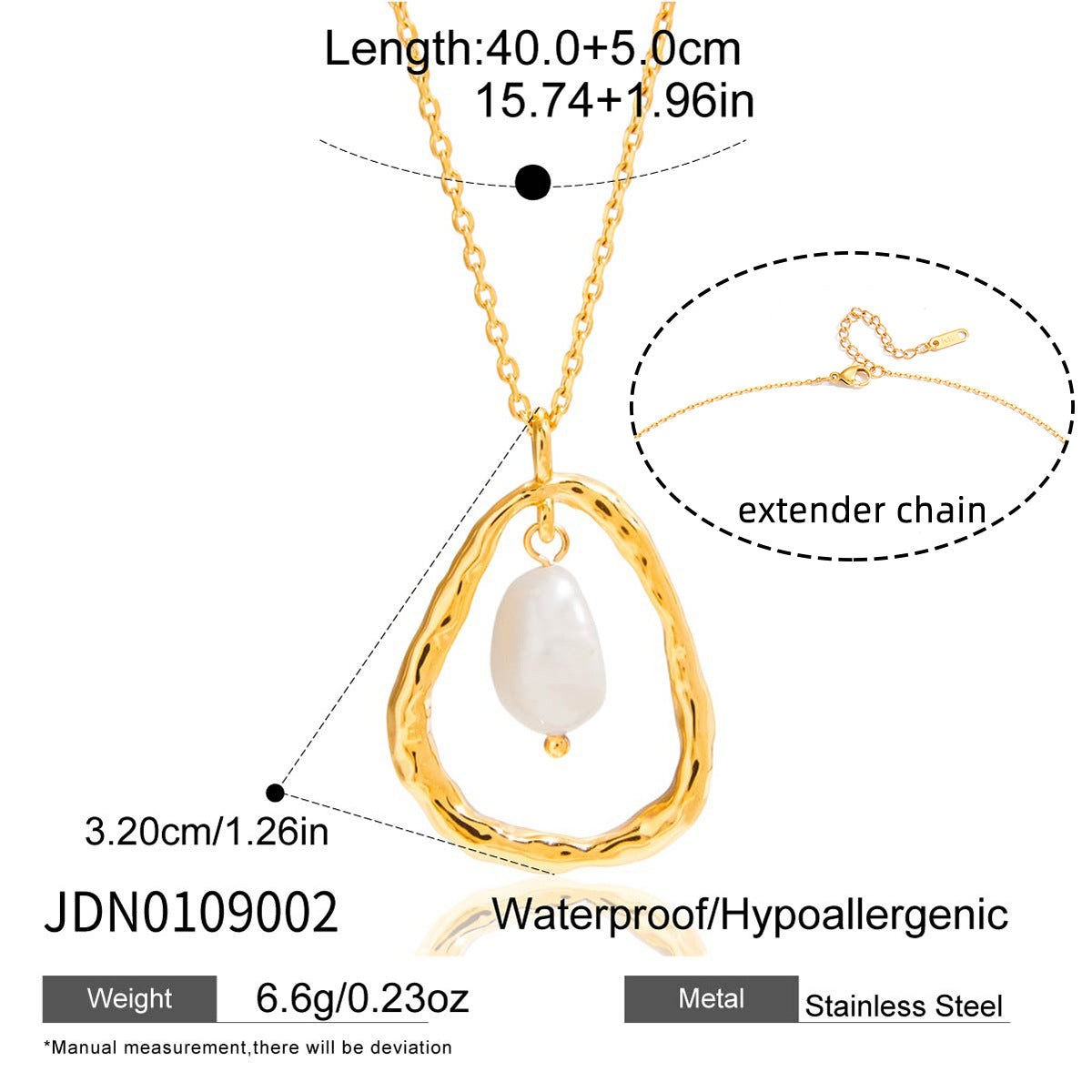 Collana girocollo minimalista geometrica in acciaio al titanio con accento di perla d'acqua dolce, catena a clavicola in acciaio inossidabile galvanizzato per donna