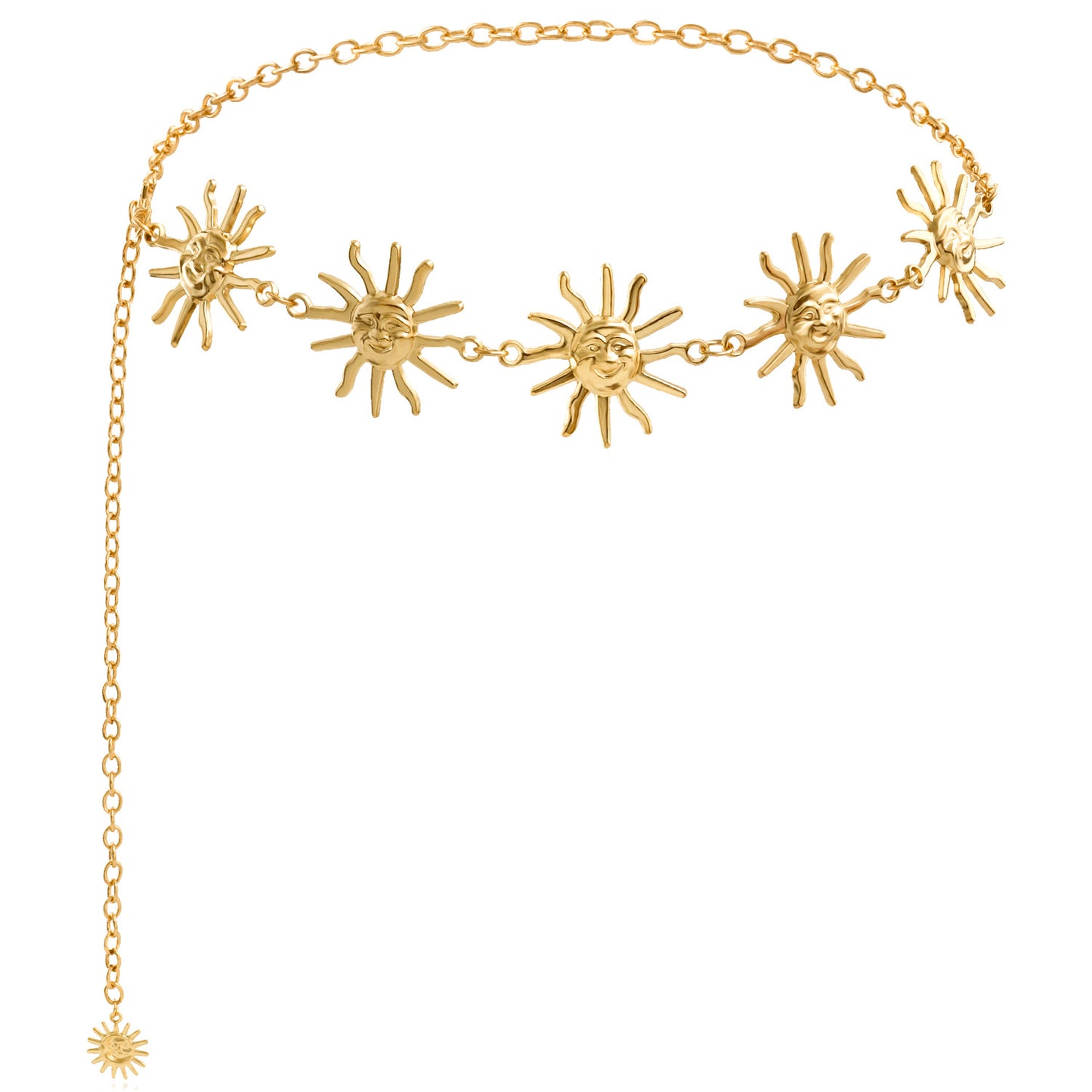 Punk Streetwear Sun Moon Metal Body Chain for Women