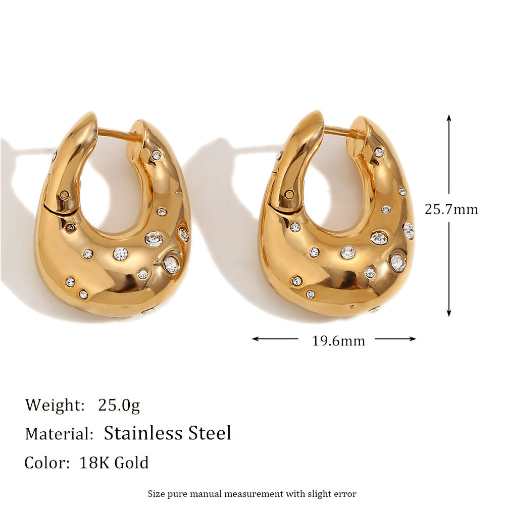 Orecchini a perno geometrici alla moda in acciaio inossidabile con placcatura in oro 18K e design a stella irregolare attorcigliata da donna