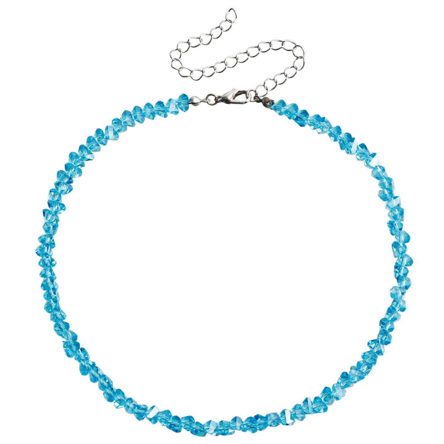 Collar de cuentas de cristal negro estilo geométrico para mujer con acabado chapado y diseño de cadena para clavícula