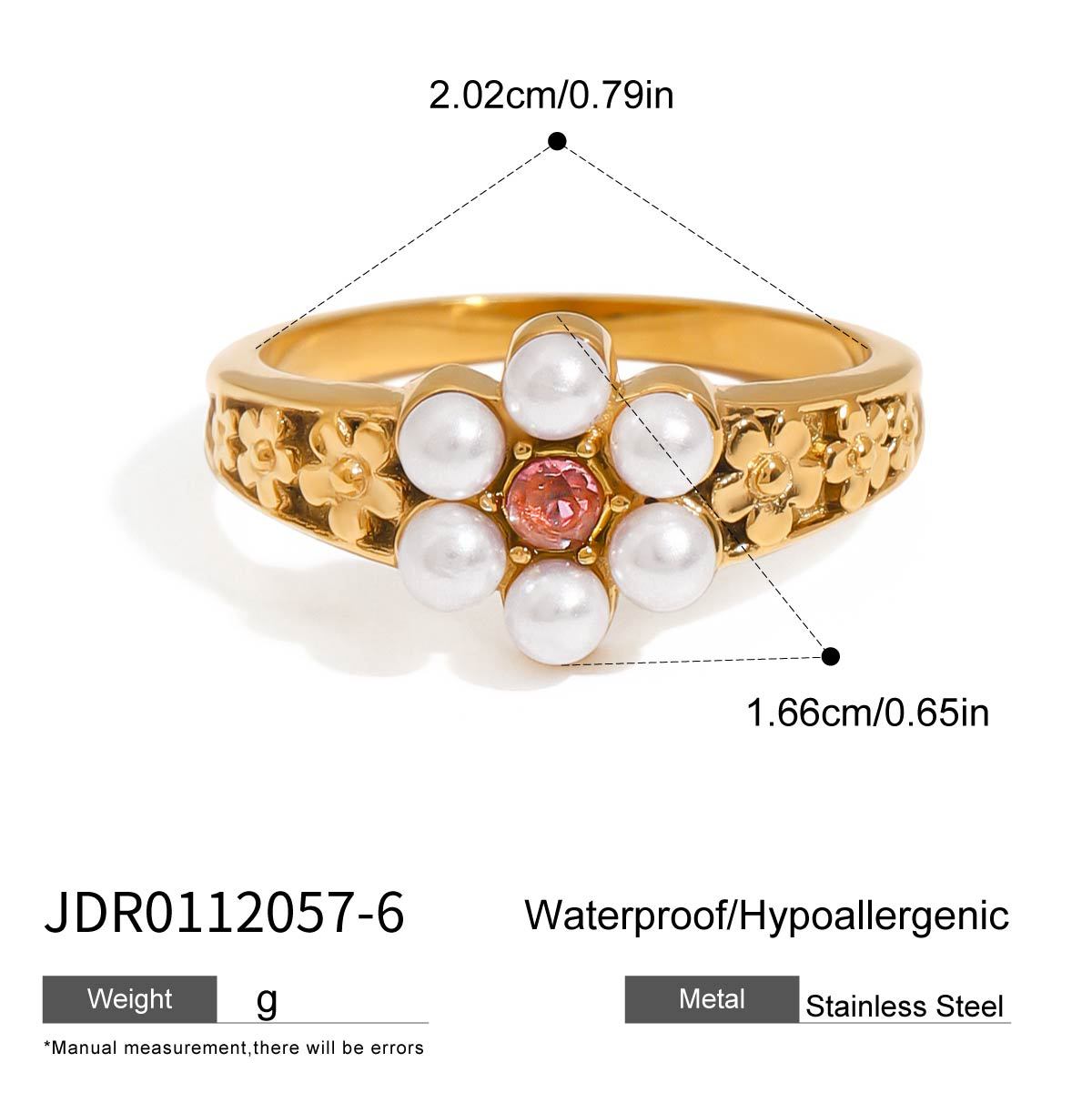 Anello da donna in acciaio inossidabile geometrico all'avanguardia con intarsio di zirconi rosa, gioielli di lusso elettrodeposti
