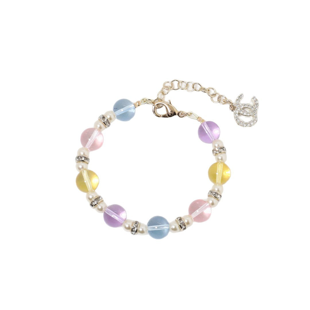 Bracciale da donna placcato in cristallo con lettera di lusso