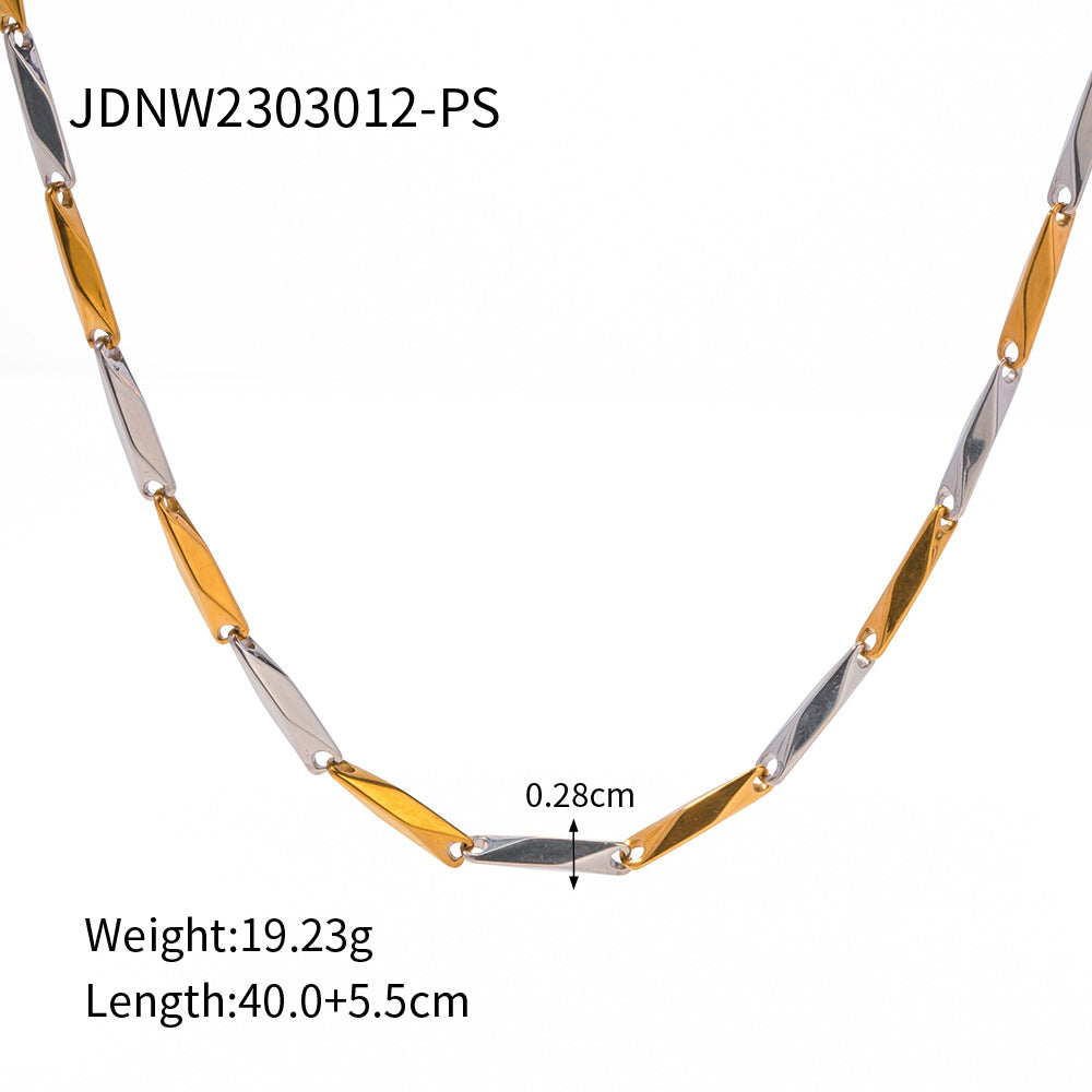 Orecchini da donna geometrici minimalisti in acciaio inossidabile con placcatura in oro e argento