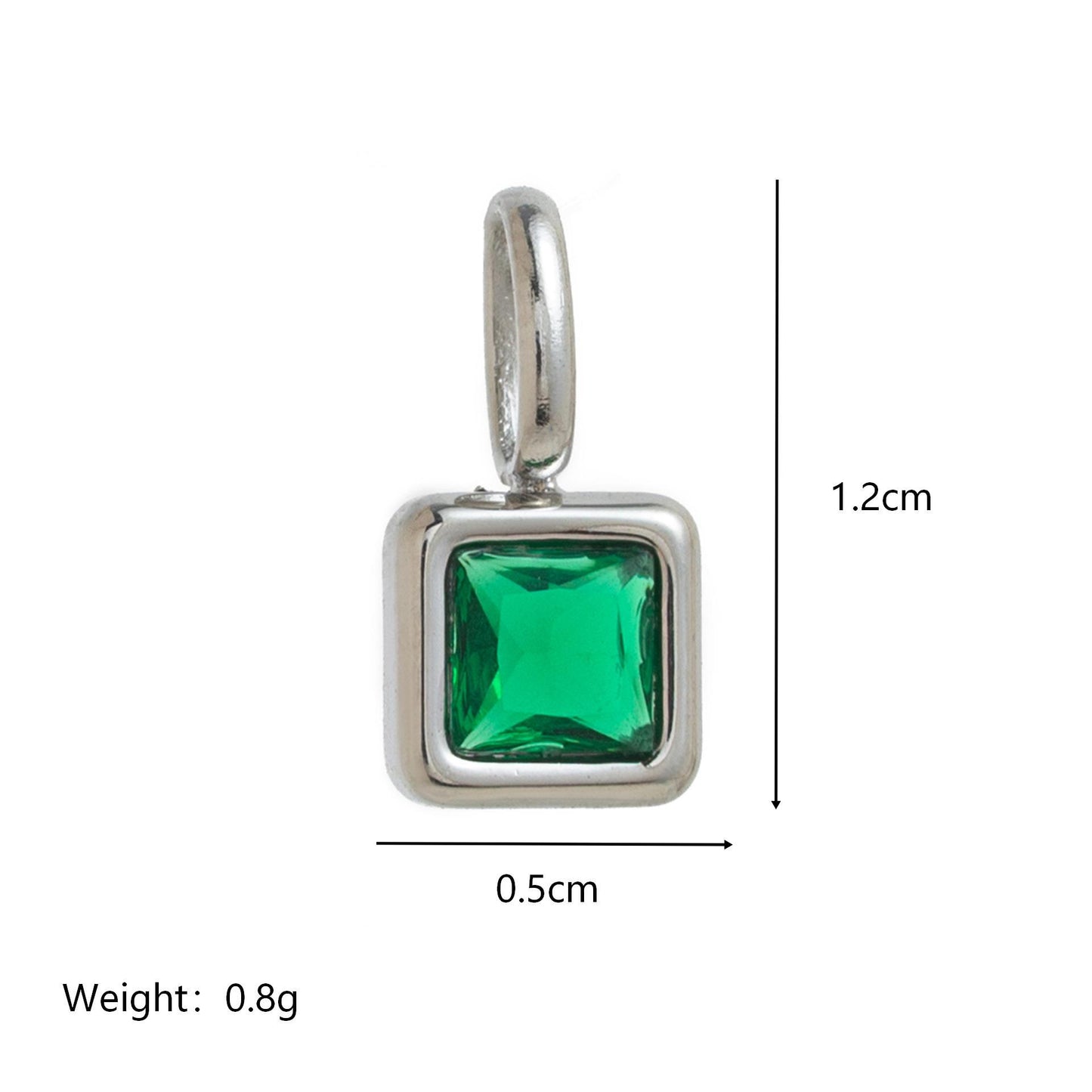 Minimalist Square Stainless Steel Pendant with Cubic Zirconia Inlay Titanium Steel Corn Chain Necklace for Women DIY Charm Bar