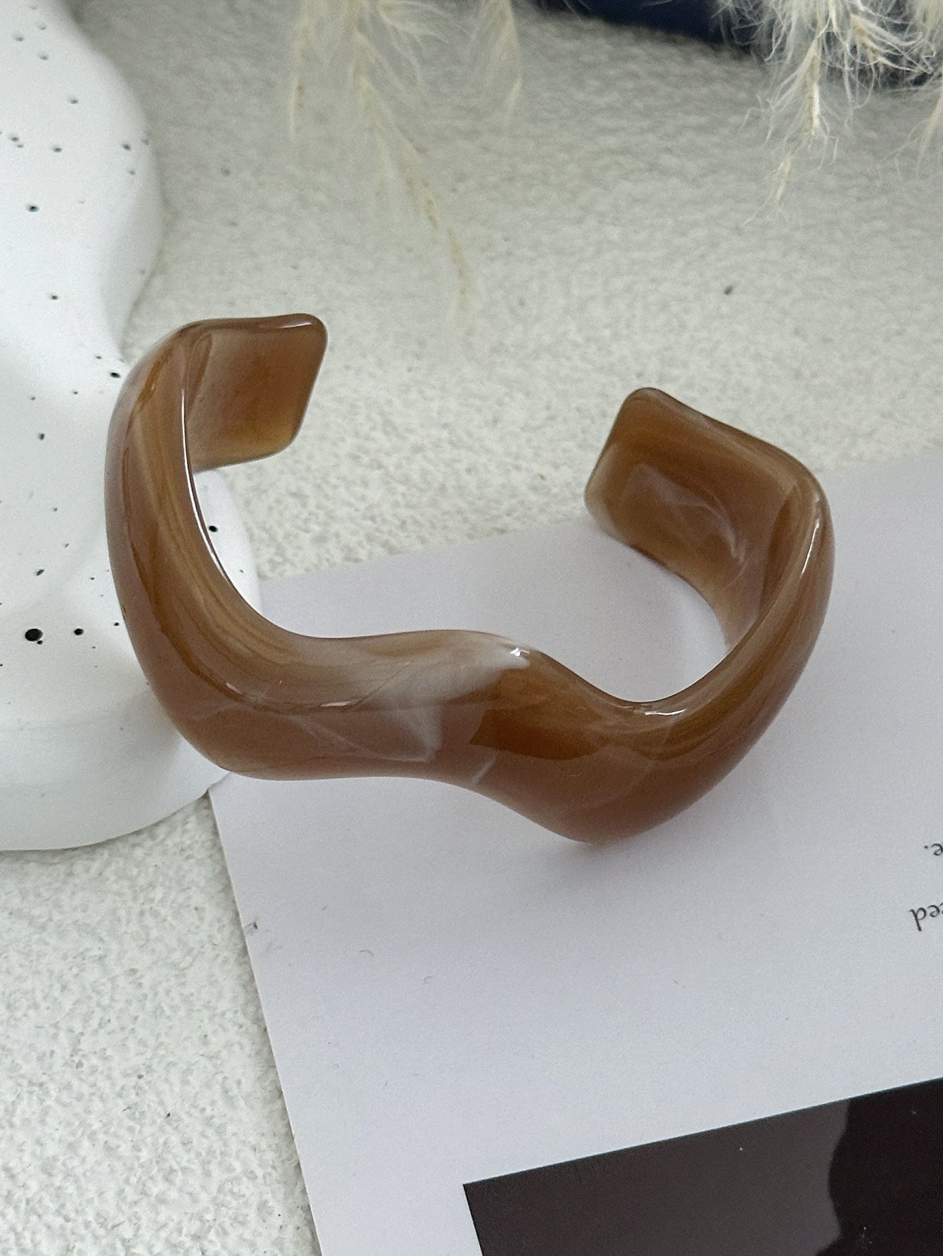 Fashion Irregular Geometric Acrylic Drip Oil Gradient Wide Cuff Bracelet for Women