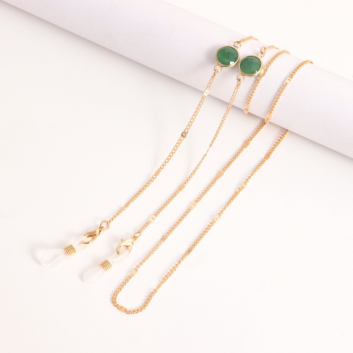 Colorful Imitation Pearl and Cubic Zirconia Inlaid Alloy Mask and Eyeglass Chain