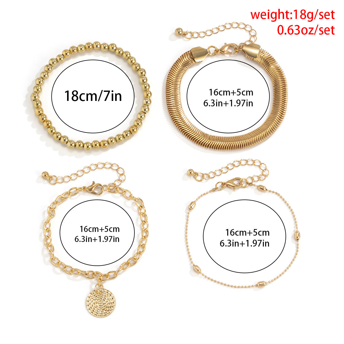 Minimalist Geometric Letter Alloy Pendant Beaded Bracelet for Women