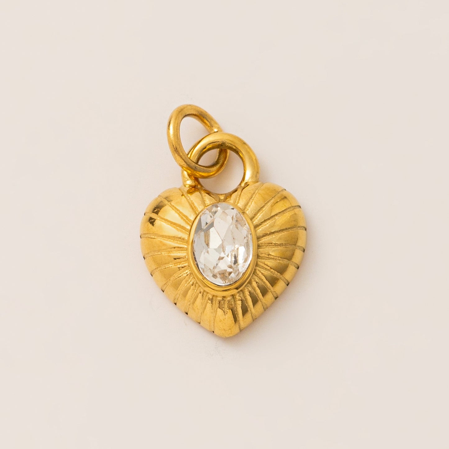 Sweet Vintage Micro-Paved Cubic Zirconia Moon and Heart Stainless Steel Shoe Charm