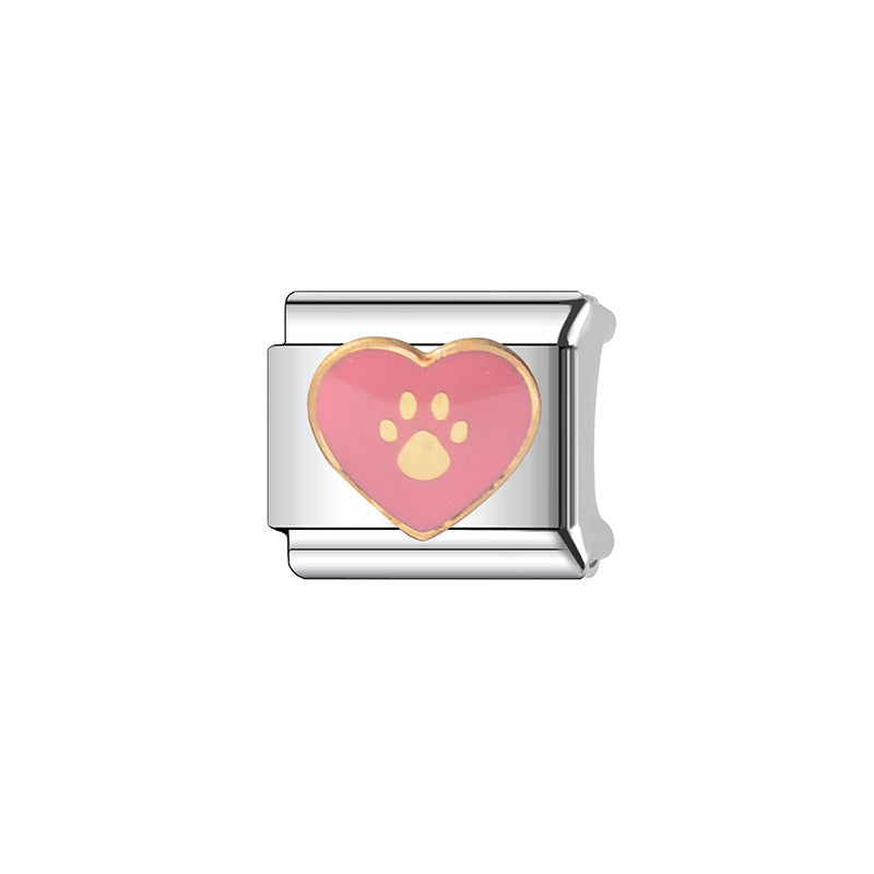 Vintage Sweet Heart Shaped Stainless Steel Plated DIY Charm Bar