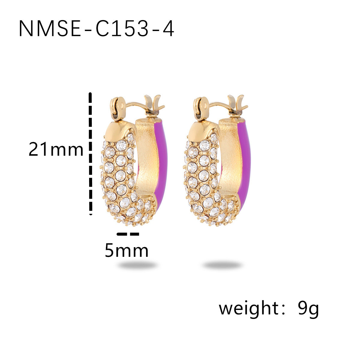Elegantes Pendientes de Acero Inoxidable de Titanio Esmaltado con Incrustaciones de Pedrería Geométrica de Inspiración Francesa para Mujer, Ropa de Oficina de Moda de Lujo Estilo Palacio