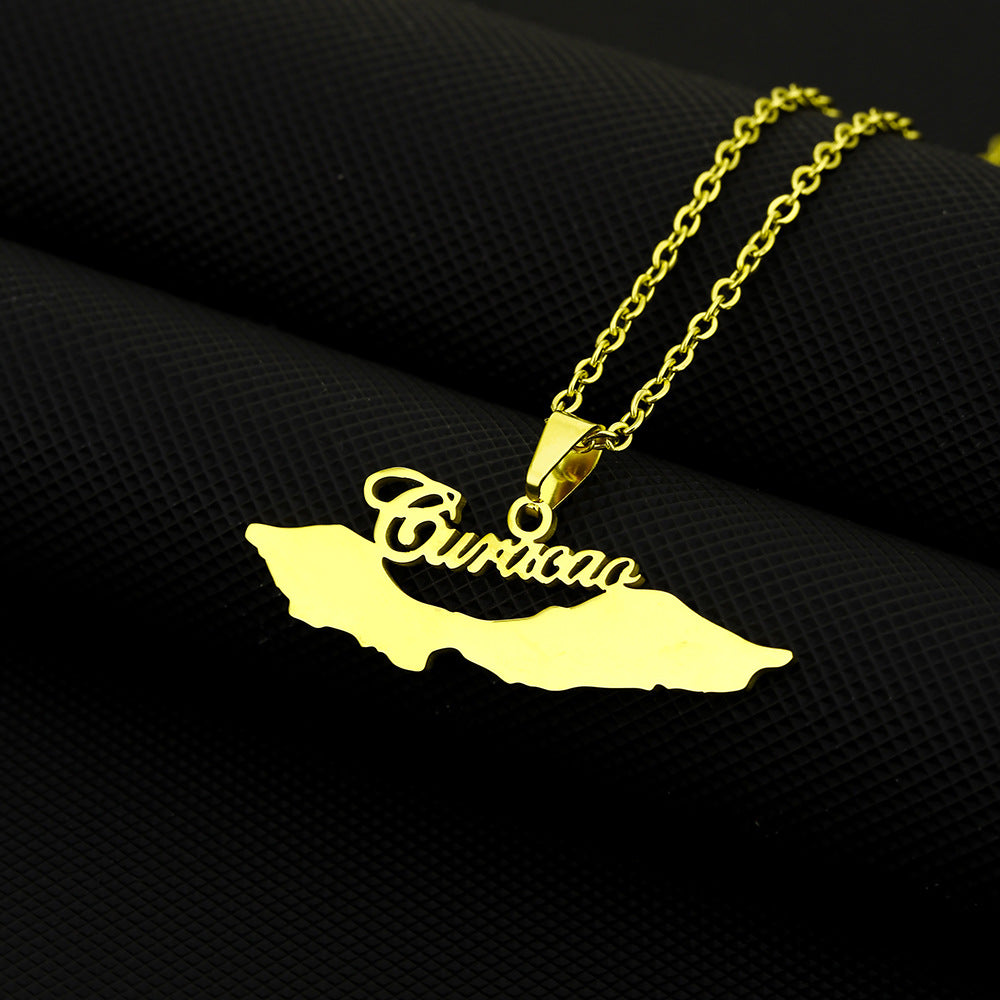 Collana Minimalista a Forma di Lettera in Acciaio Inossidabile Placcato per Uomo e Donna, Ciondolo con Catena a Croce Piatta per Maglioni e Felpe
