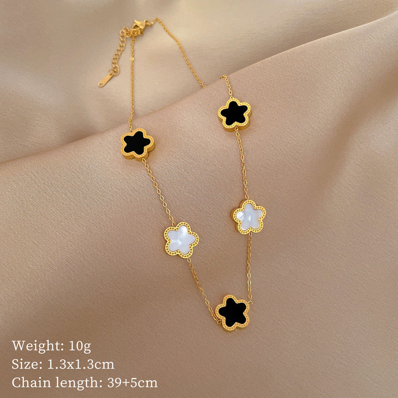 Collana con pendente geometrico minimalista in titanio e acciaio placcato unisex