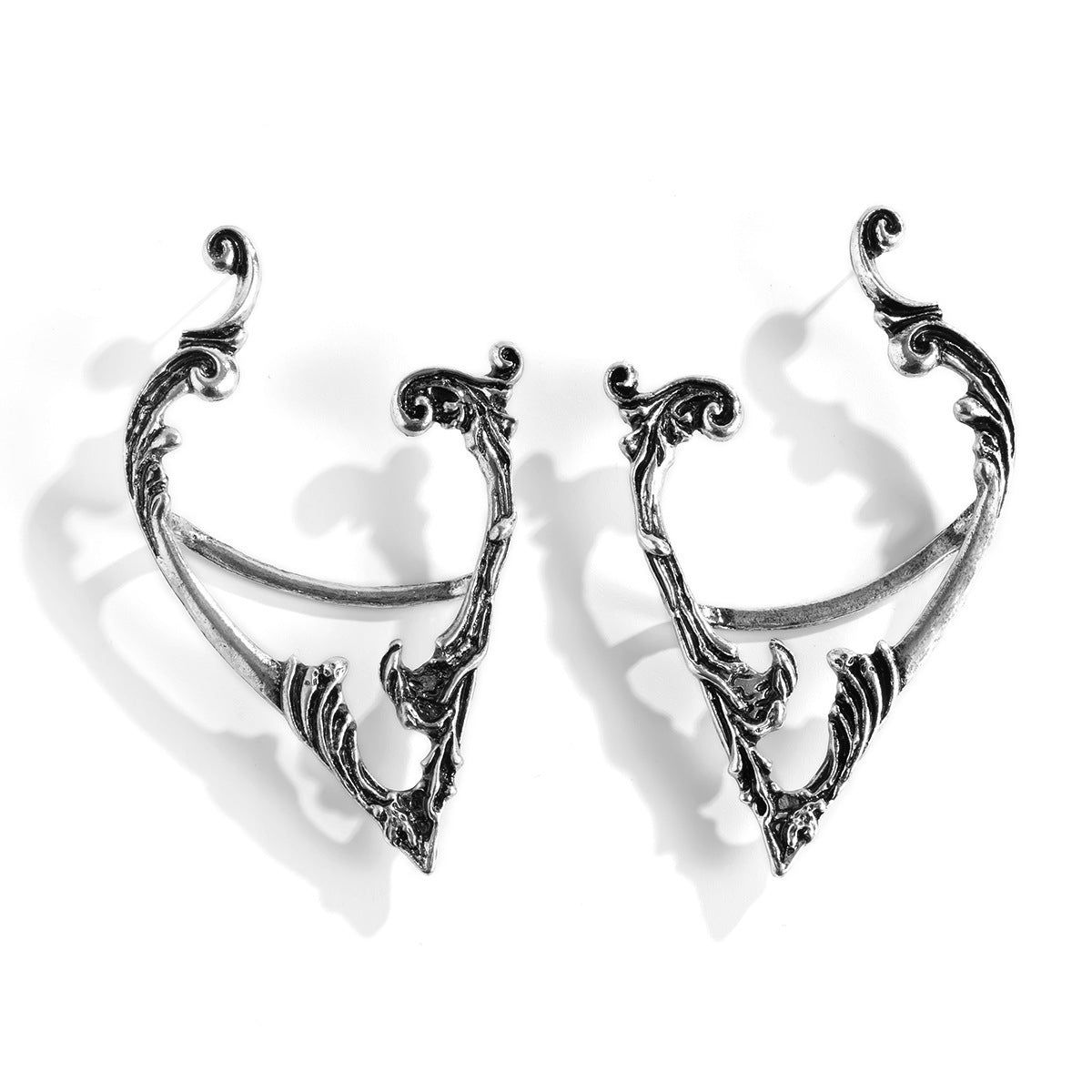 Pendientes con Clip para Mujer Inspirados en Halloween de Época, con Contorno Geométrico, Base de Aleación de Zinc y Acabado Galvanizado