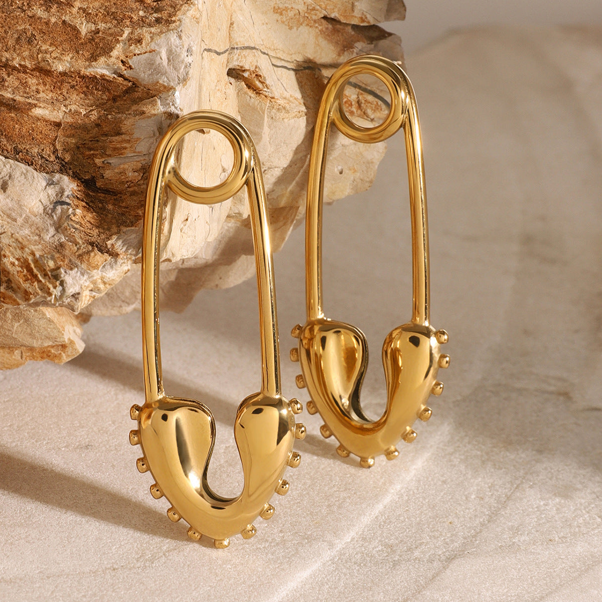 18K Gold Plated Heart Stainless Steel Earrings