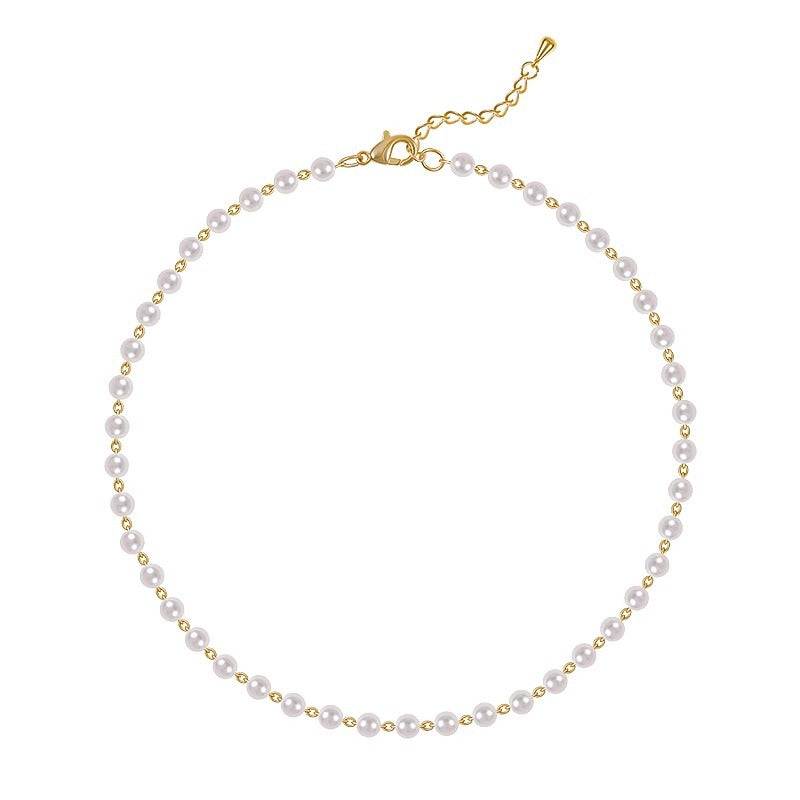 Minimalist French-Style Titanium Steel Clavicle Necklace with Irregular Pendant for Women