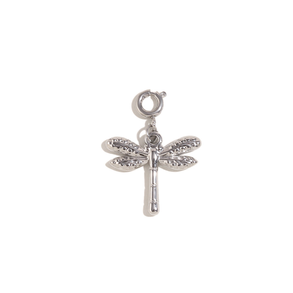 18K Gold Plated Stainless Steel Animal Charm Bar Pendant