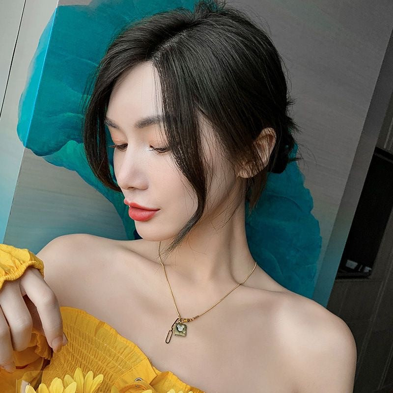 Minimalist Luxury Titanium Steel Plated Cartoon Mickey Pendant Necklace for Women