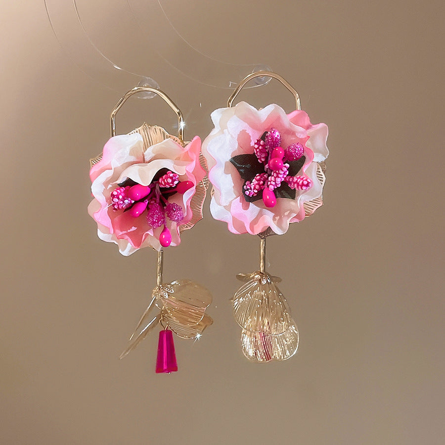Orecchini a perno eleganti floreali in cristallo da donna con perni in acciaio placcato Collezione Primavera Gioielli per orecchie minimalisti chic