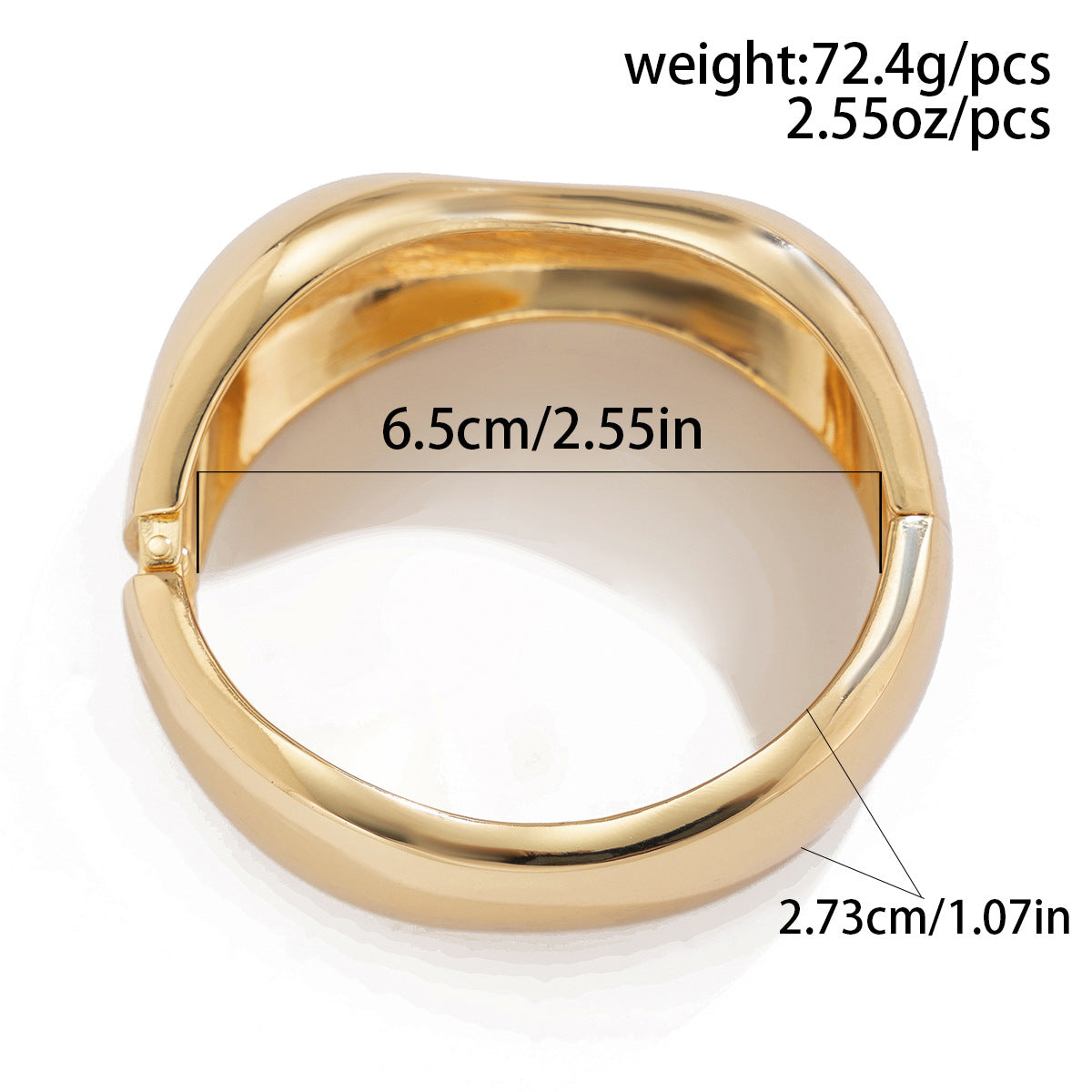 Bracciale Rigido Aperto Geometrico Minimalista in Lega con Finitura Galvanizzata per Donna