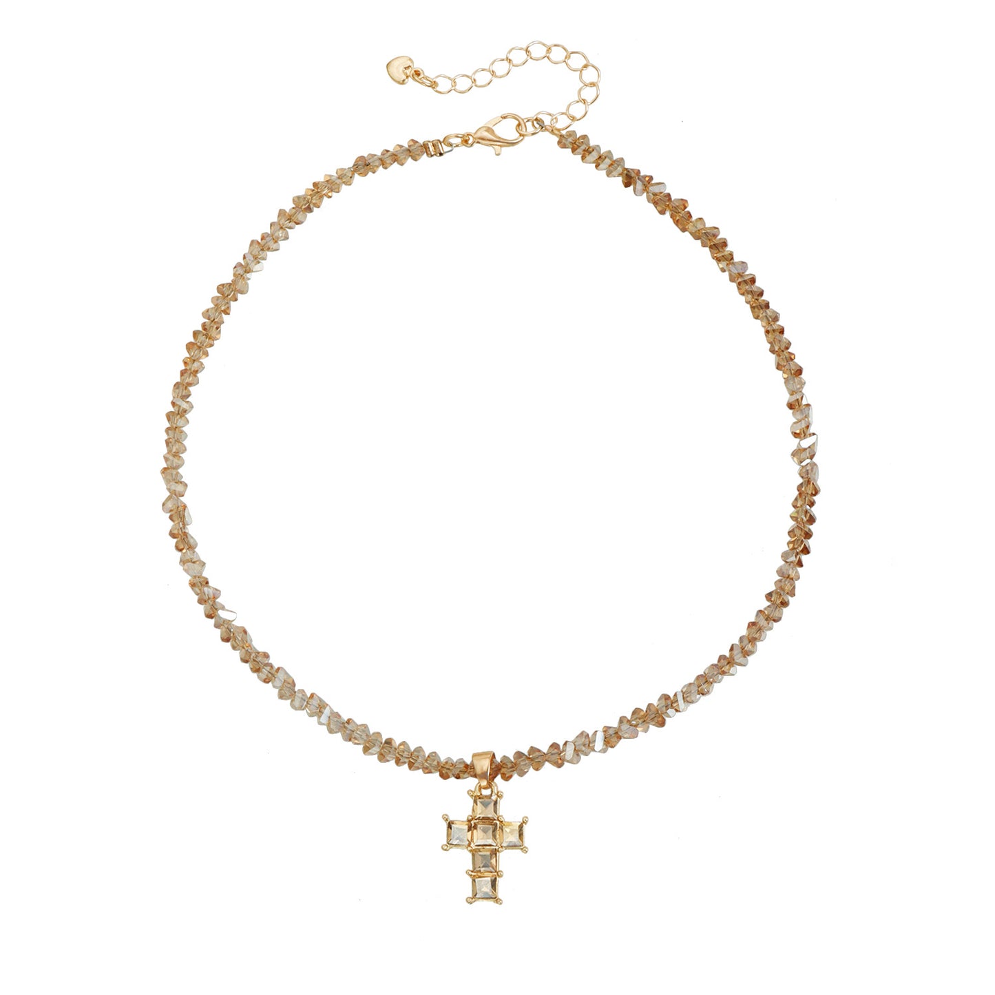 Fashion Triangle Cross Crystal Inlay Alloy Necklace for Women