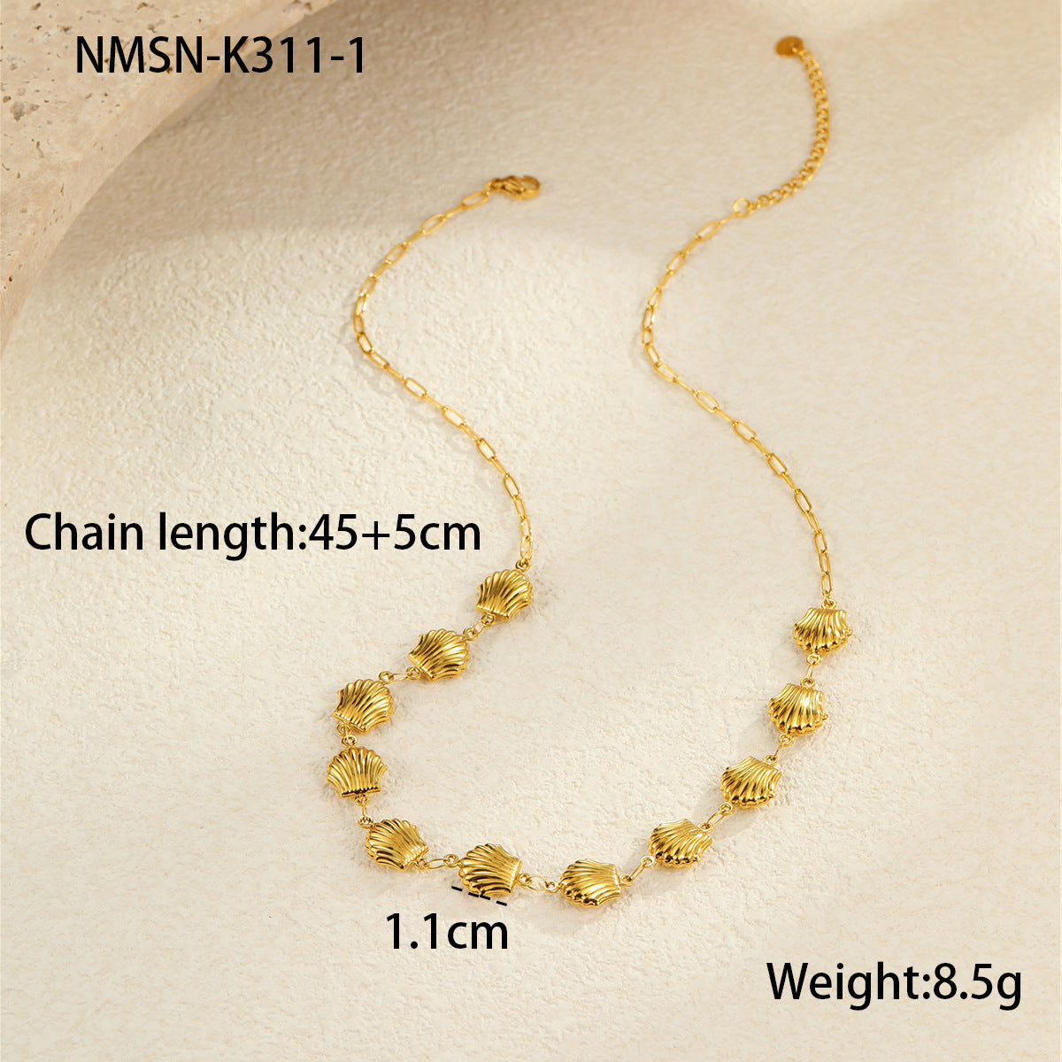 Fashionable Ocean-Themed Hollow Stainless Steel Starfish and Seashell Pendant Necklace with 18K Gold Plating for Women