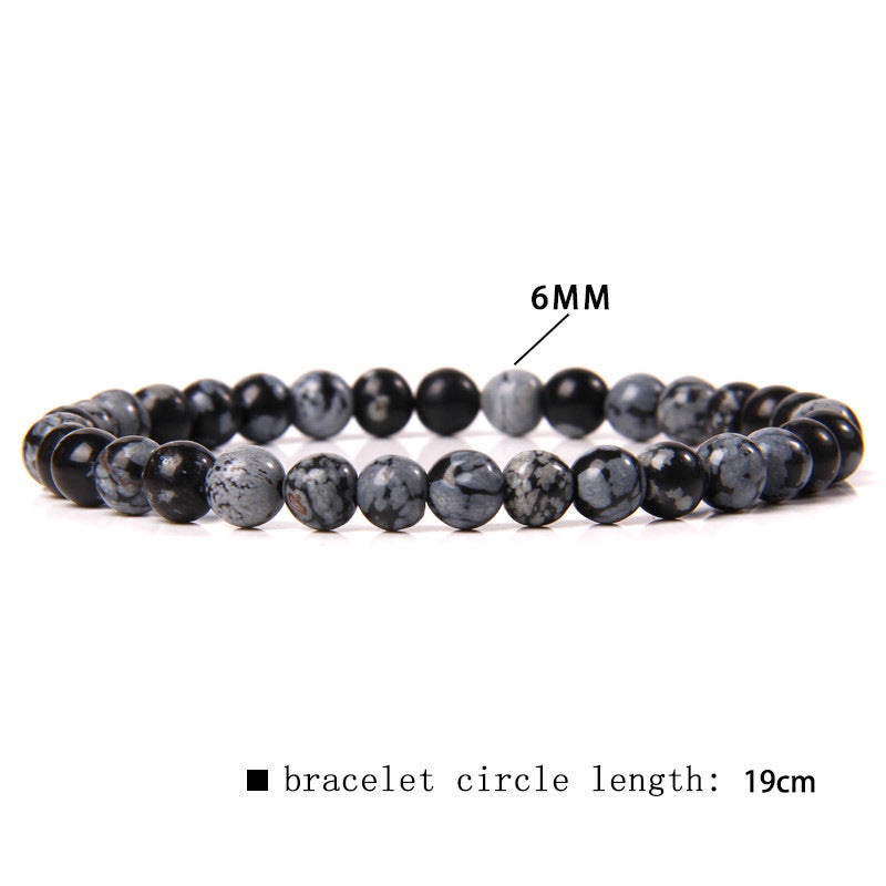 Elegant Casual Geometric Natural Agate Beaded Bracelet Unisex 6mm