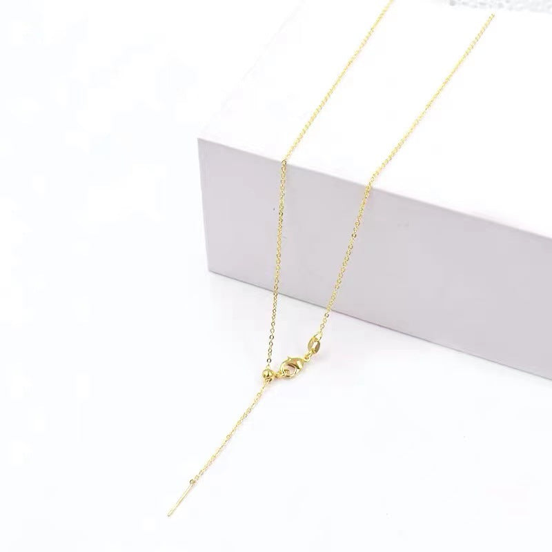 Collana a catena a O in acciaio al titanio minimalista da donna Collana sottile per clavicola senza ciondolo Gioielli in acciaio inossidabile ipoallergenici