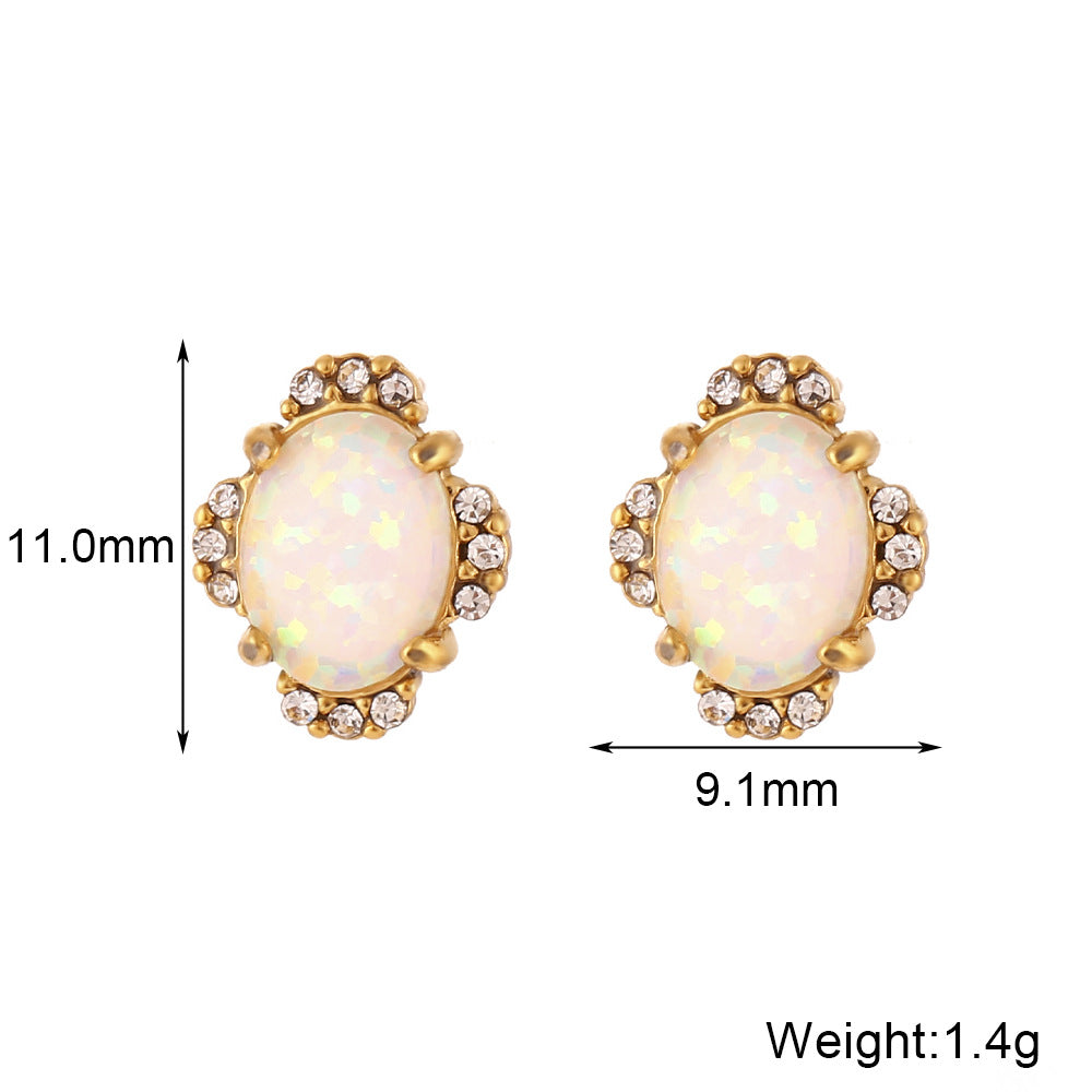 Minimalist Geometric Titanium Steel Earrings with Gold Plating for Women