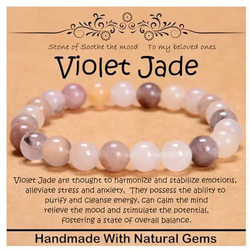 Minimalist Natural Stone Beaded Bracelet Unisex Geometric Round Handmade Jewelry Gift