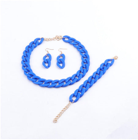 Minimalist Sweet Geometric Acrylic Pendant Necklace Set for Women