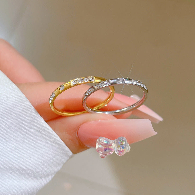 Anello Minimalista in Acciaio al Titanio per Uomo e Donna - Semplice Fascia Lucida per Dito Indice