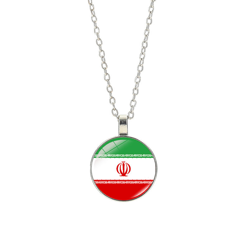 Sporty Geometric Alloy Plated Necklace with Crystal Pendant Unisex Cable Chain