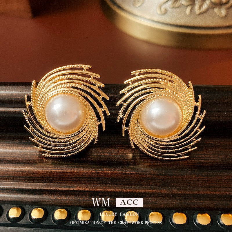 Vintage Geometric Earrings with Gold-Plated Copper Base and Stainless Steel Posts for Women