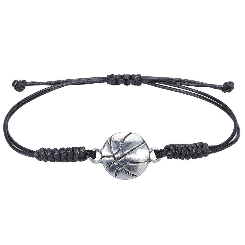 Unisex Geometric Alloy Sports Ball Woven Bracelet