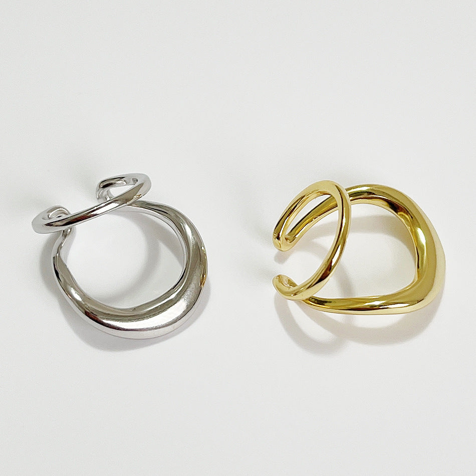 Pendiente de plata de ley 925 chapada con forma triangular geométrica minimalista para mujer