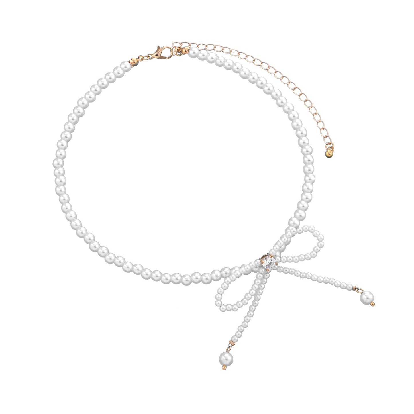 Butterfly Pearl Necklace with Geometric Design, Plated Metal Chain, Fresh Sweet Style for Women