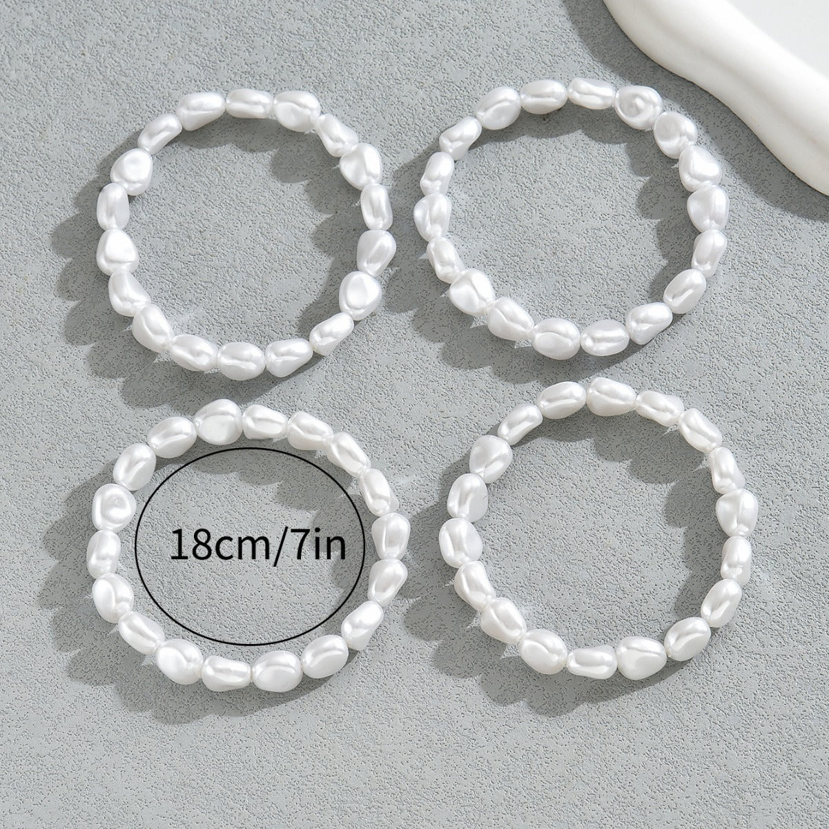 Bracciale da donna in stile barocco con perline geometriche a rombi e intarsio di perle imitate