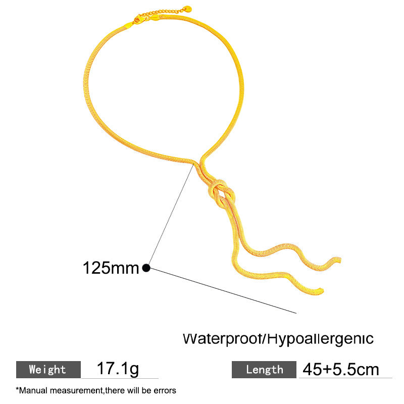 Minimalist Luxury Geometric Twisted Rope and Snake Chain Titanium Steel Necklace