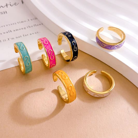 Anillo Abierto Ajustable para Mujer, Bañado en Oro, con Diseño Minimalista de Corazones