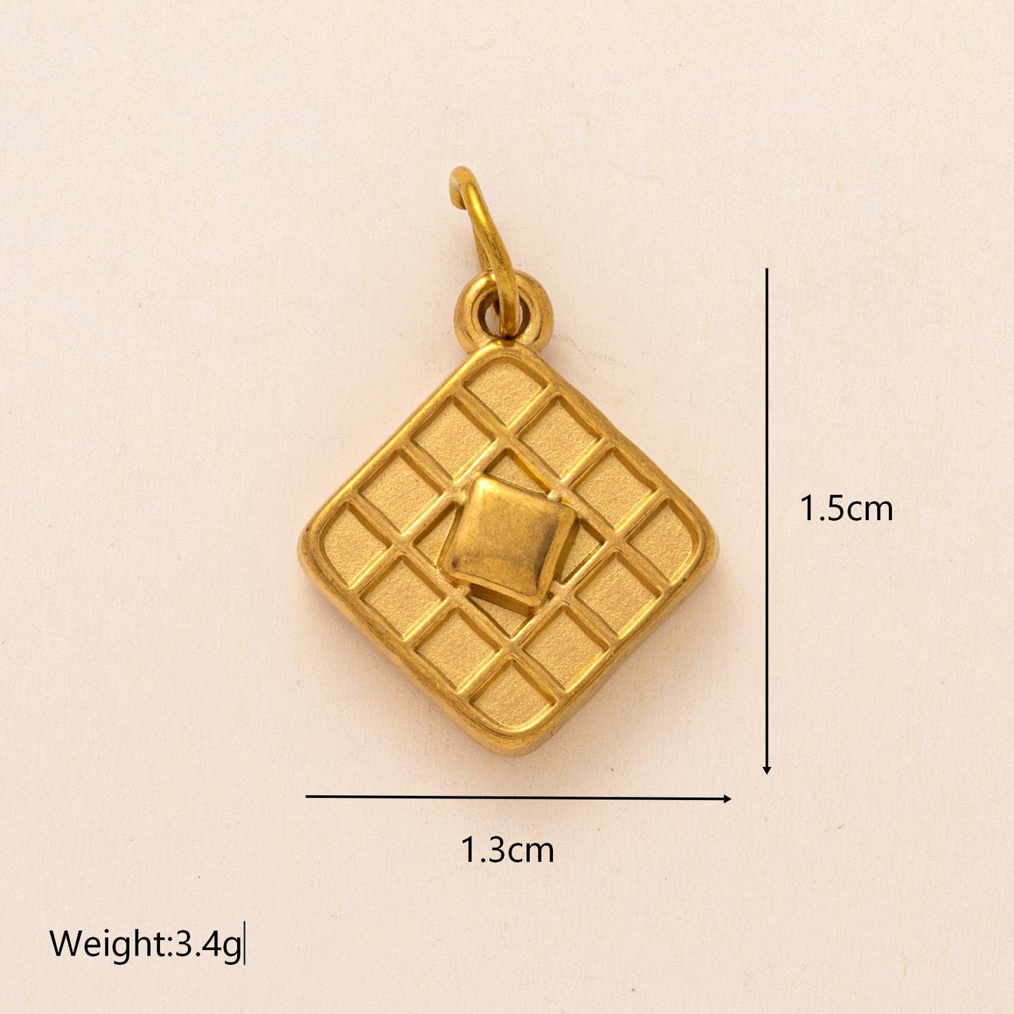 Vintage 18K Gold Plated Stainless Steel Camera Kettle Pendant Charm Bar