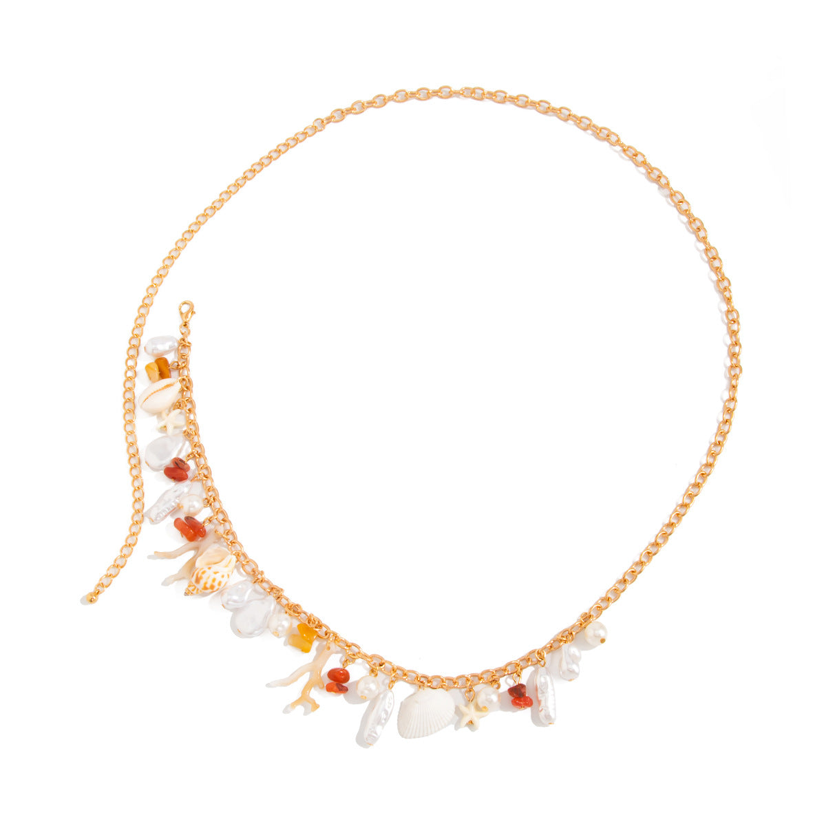 Bohemian Polished Iron Body Chain with Tassel and Lobster Clasp for Women
