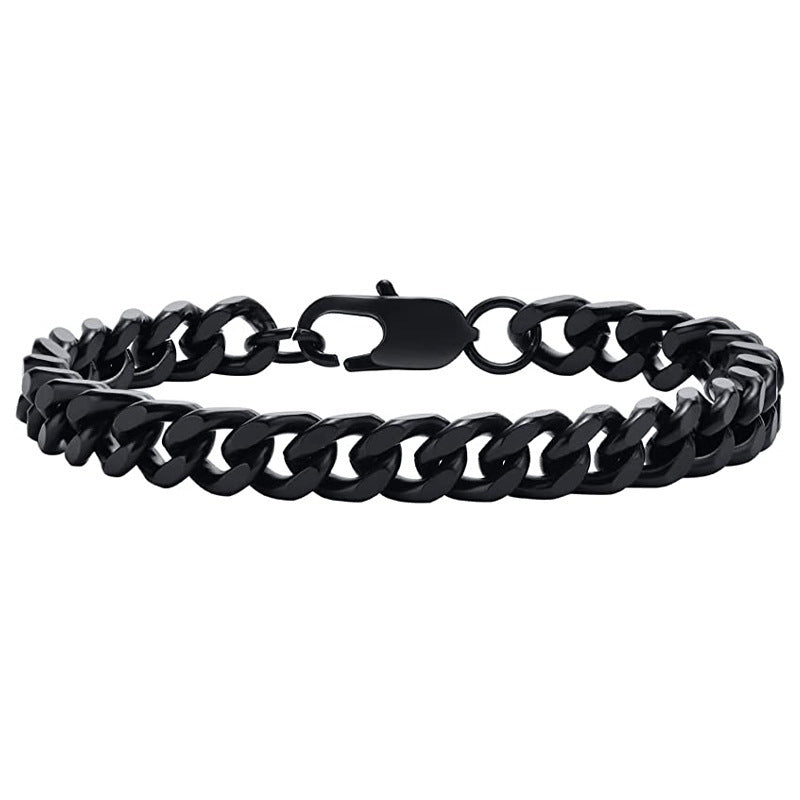 Bracciale geometrico da uomo in acciaio inossidabile con finitura lucida