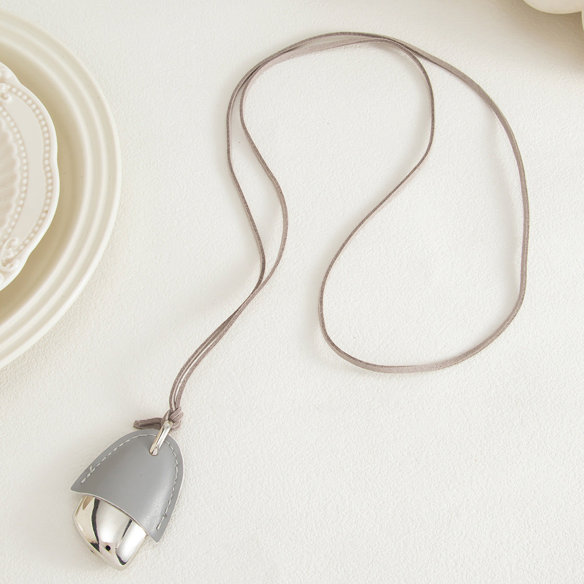 Minimalist Geometric Square Zinc Alloy Pendant Iron Plated Long Necklace for Women