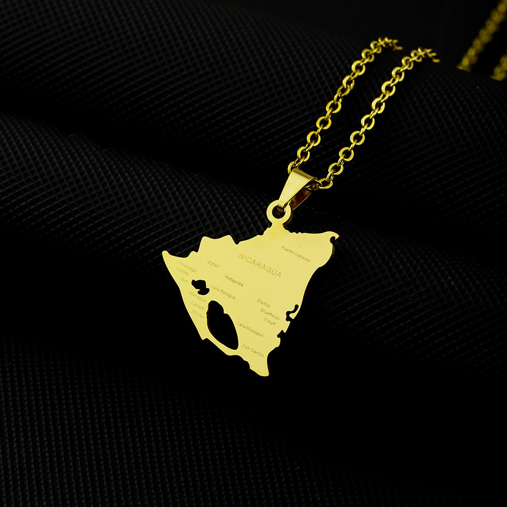 Collar Pendiente Geométrico Minimalista de Moda en Acero de Titanio con Acabado Chapado para Unisex, Estilo Cadena O