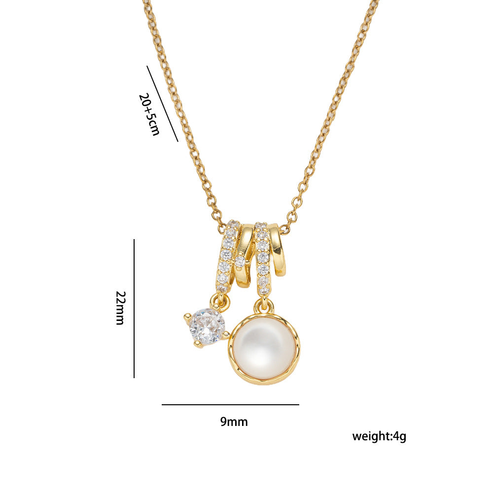 Collana con pendente geometrico a forma di cuore, farfalla, stella, floreale, minimalista di lusso da donna, catena a serpente in acciaio al titanio con intarsio in zircone e placcatura in oro