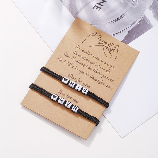 Unisex Geometric Letter Acrylic DIY Charm Bar Bracelet