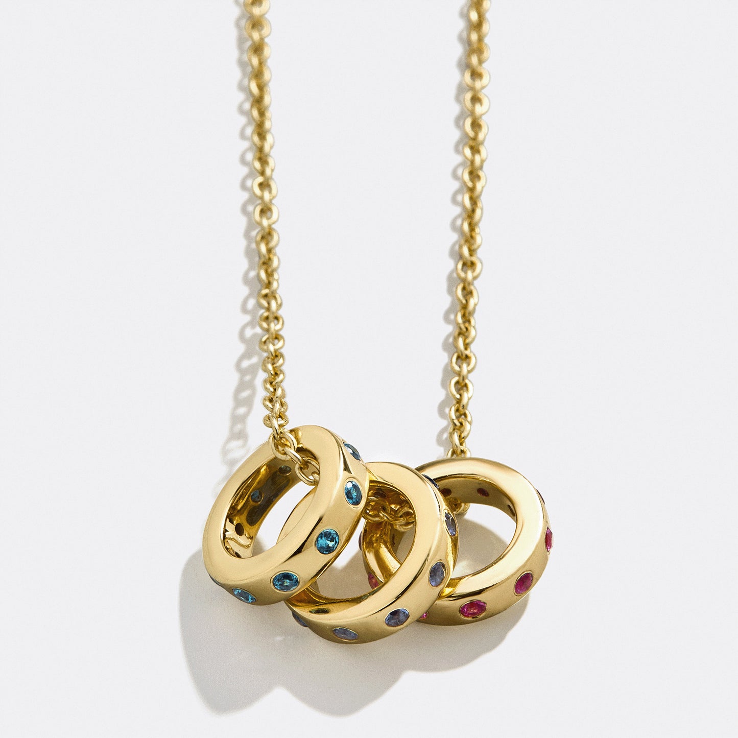 Vintage Round Geometric Titanium Steel Gemstone Inlay Necklace for Women DIY Charm Bar