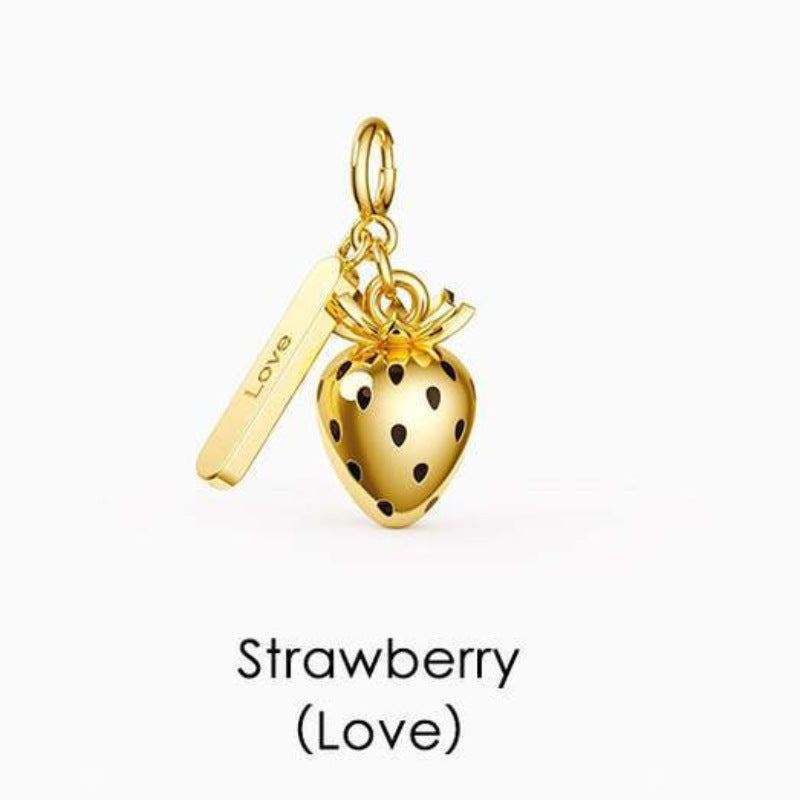 Elegant Geometric Tropical Fruit Charm Bar with Cubic Zirconia Brass and Titanium Steel Plated Necklace Bracelet for Unisex