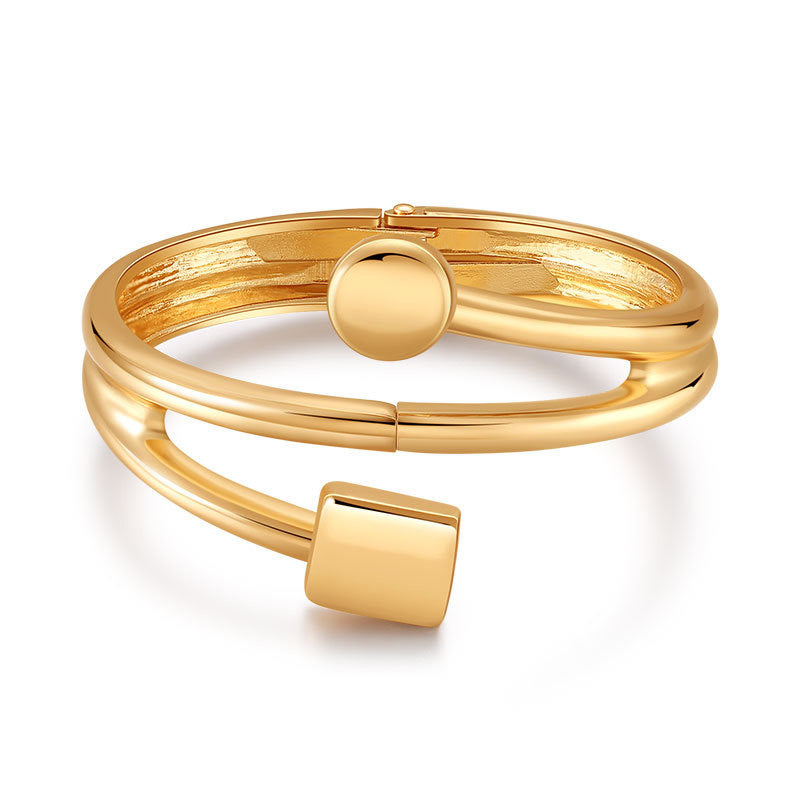 Minimalist Geometric Alloy Plated Bracelet for Casual Commute