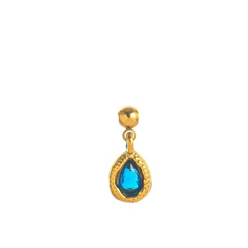 Teardrop Stainless Steel PVD Gold Plated Necklace for Unisex